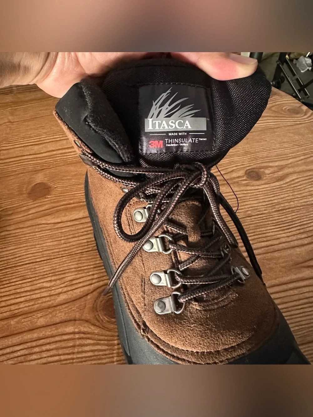 Itasca Men's Dark Brown and Black Waterproof Snow Boots Size 9